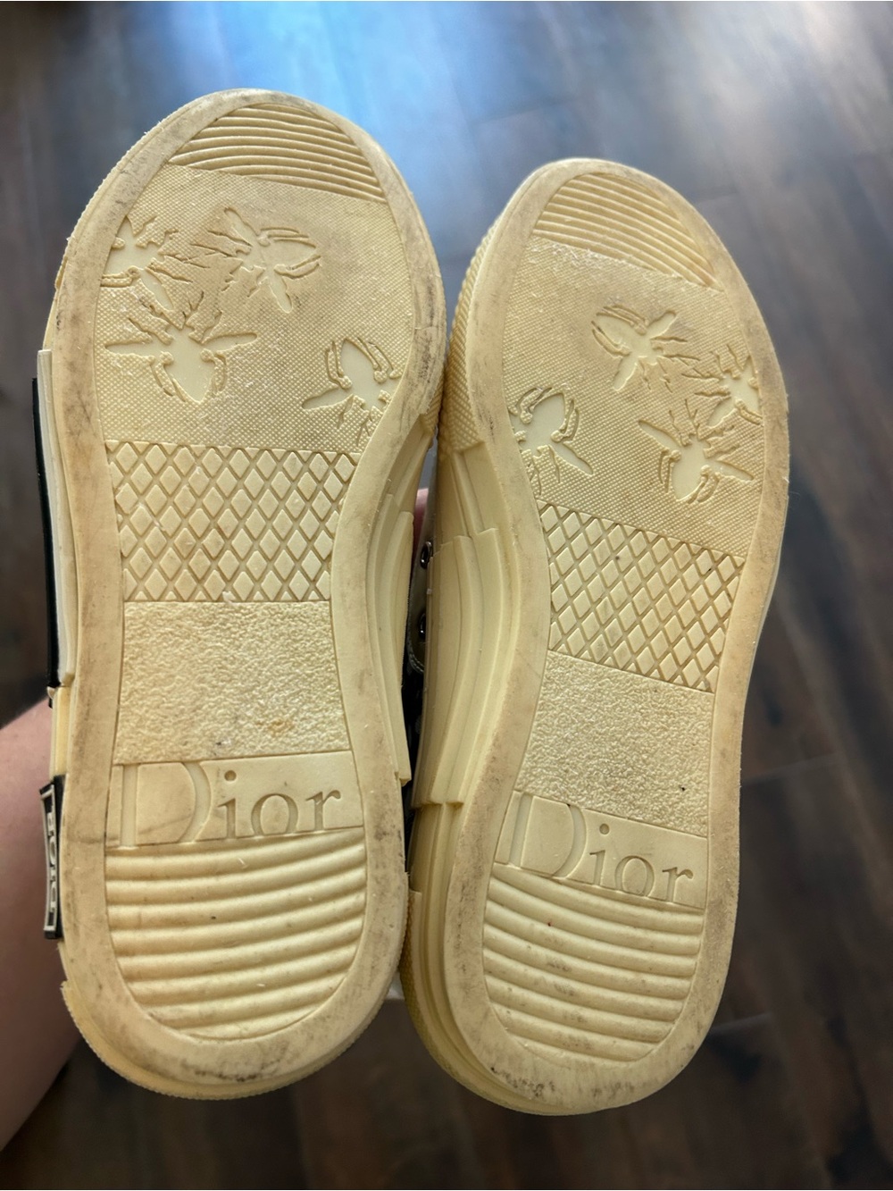 Dior B23 League High-Top Sneaker in Beige, White and Navy Monogram - Picture 5 of 5